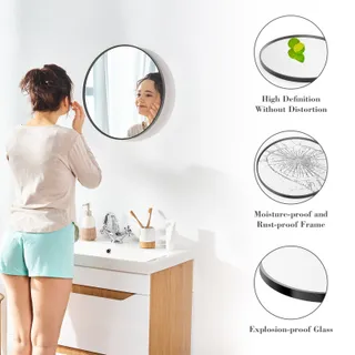 Photo of Black Circular Wall Mirror