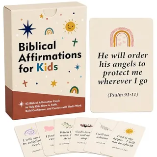 Photo of Bible Verse Cards for Kids, 62 Biblical Affirmation Scripture Flash Cards