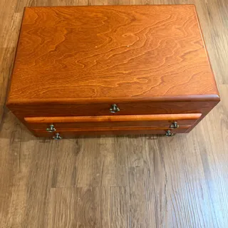 Photo of Reed & Barton Handcrafted Bristol Grande Mahogany/Brown 2-Drawer Flatware Chest