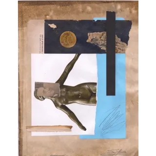 Photo of Original Mixed Media Modern Art Collage "Stochastae" 8.5x11" Signed