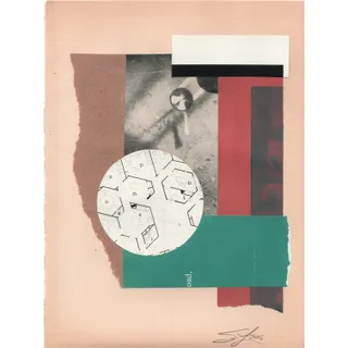 Photo of Original Mixed Media Modern Art Collage "Cinerary" 5.75x7.5" Signed