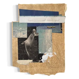 Photo of Original Mixed Media Modern Art Collage "Opsimath" 8x10" Signed