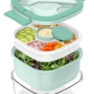 Photo of Salad Container with Ice Pack & Handle, 6.8 Cup Bento Box