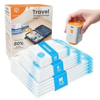 Photo of 15-Pack Travel Vacuum Bags with Rechargeable Pump, 3 Sizes