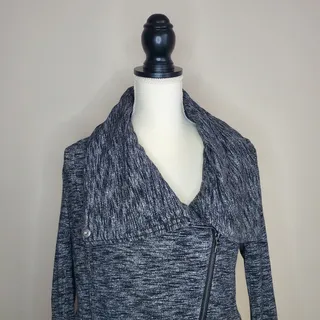 Photo of Express Gray Space Dye Moto Jacket Cropped Large