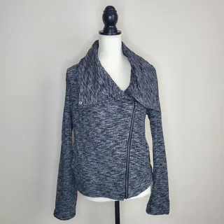 Photo of Express Gray Space Dye Moto Jacket Cropped Large