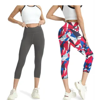Photo of SIZE MEDIUM High Waisted Yoga Leggings 4 Pack - Tummy Control with Pockets