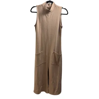 Photo of Victor Glemaud Foundations Tan Sleeveless Front Slit Midi Dress