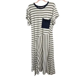 Photo of The Fifth Label Striped Midi Pocket T Shirt Dress