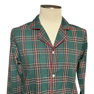 Photo of The Bella Bean Cotton Nightshirt Sleep Plaid Green Red Yellow Small