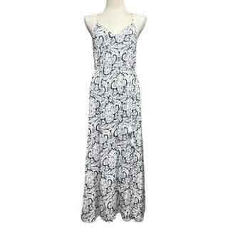 Photo of En Creme Maxi Length Sun Dress Blue White Medium
