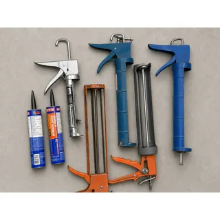 Photo of Lot of 5 Caulking Guns + 2 Loctite Sealant Tubes Mixed Brands Used