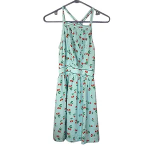 Photo of Maison Jules Baby Blue Red Cherry Sleeveless Lined Sundress Women’s XXS
