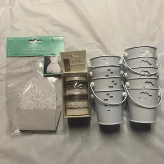 Photo of Wedding Bridal Gift Favor Ribbon Bundle Lot Pails Bells Hearts Dress Boxes