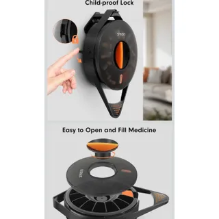 Photo of Fullicon Pill Dispenser with 14 Large Compartments and Child-Proof Lock, Spindo