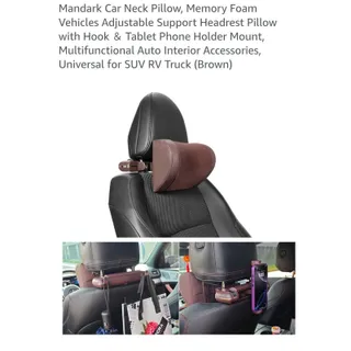 Photo of Mandarin Car Neck Pillow With Hook And Tablet Holder Mount