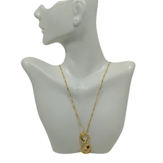 Photo of NWOT French Bulldog Necklace Gold Plated Infinity Heart Charm Dog Pendant