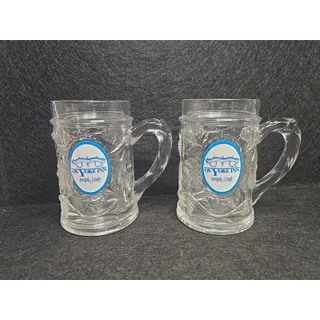 Photo of 2 OX YOKE INN Vintage Embossed Glass Mugs, Amana, Iowa