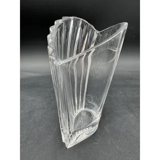 Photo of Vintage Gorham Crystal Esprit Ribbed Heart Vase 6.5"