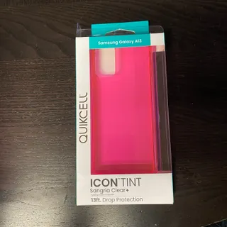 Photo of New Quikcell Galaxy A13 Icon Tint Sangria Clear+ 13 ft Drop Phone Case Pink