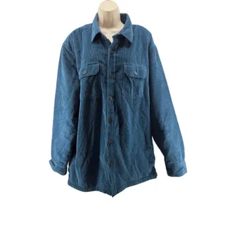 Photo of Lands' End Men's Corduroy Shirt Jacket Deep Blue Green Xlarge Traditional Fit