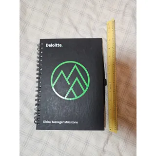 Photo of NEW Deloitte Global Manager Milestone Black 10" x 7" Spiral Bound Lined Notebook