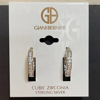 Photo of NWT Giani Bernini Sterling Silver CZ Hoop Earrings