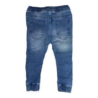 Photo of Lupilu elastic drawstring waist blue denim jeans jogger cuff size 98 2-3 years