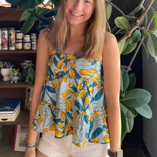 Photo of Mine Anthropologie Floral Tie Strap Tiered Babydoll Tank Top Size Medium NWOT