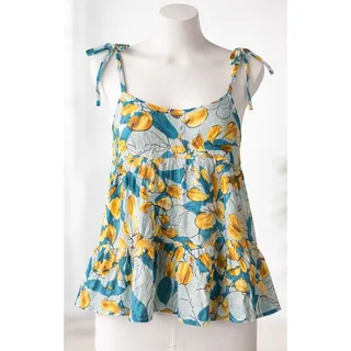 Photo of Mine Anthropologie Floral Tie Strap Tiered Babydoll Tank Top Size Medium NWOT