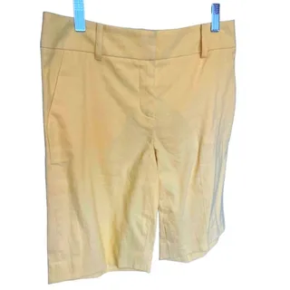 Photo of Doncaster linen blend bright yellow bermuda shorts size 2 NWOT