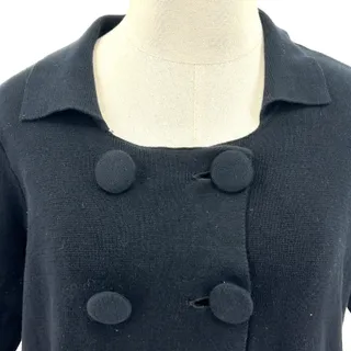 Photo of Worthington Black & Magenta 100% Cotton Double Breasted Coatigan Cardigan