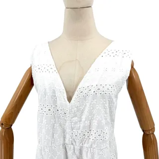 Photo of Lungo L'arno White 100% Cotton Eyelet Lace Sleeveless Midi Dress