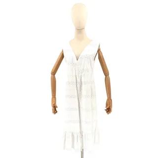 Photo of Lungo L'arno White 100% Cotton Eyelet Lace Sleeveless Midi Dress
