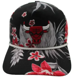 Photo of Chicago Bulls Hat Cap Snap Back One Size Floral Black NBA Basketball 47 Brand