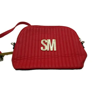 Photo of Steve Madden Crossbody Bag Womens Small Red Quilted Faux Leather Gold SM Logo
