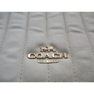 Photo of Coach Crossbody Bag Womens Small White Quilted Leather Gold Hardware Zip