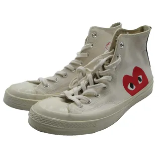Photo of Converse Chuck Taylor Play CDG Shoes Mens Size 10 White High Top Heart 150205C