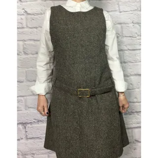 Photo of Vintage Y2K The Limited Wool/Mohair/Silk Blend Tweed Belted Jumper Dress