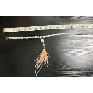 Photo of Handmade Coque Feather Pendant Choker Necklace