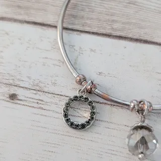 Photo of Silver Tone Charm Bracelet - Tarnished/Discolored