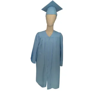 Photo of Graduation Cap & Gown Light Blue Size 48” Fits 5'3"-5'5" Ft