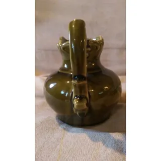 Photo of Vintage McCoy USA Ceramic Pitcher Bowl Basin - Moss Avocado Green
