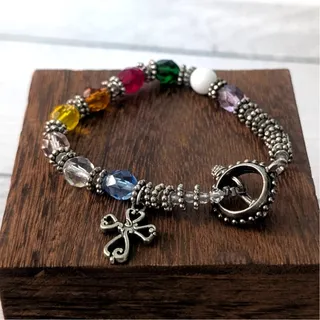 Photo of Colorful Bracelet with Cross Charm