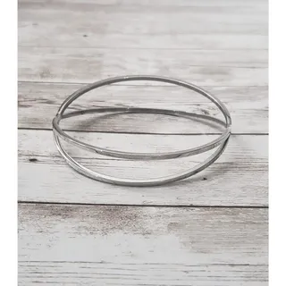 Photo of Vintage Bracelet / Bangle - Silver Tone Cross Over Design Bangle 8.25"