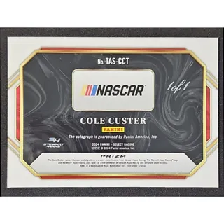 Photo of 2024 Panini Select Cole Custer Trackside Action Signatures Black Prizms 1/1