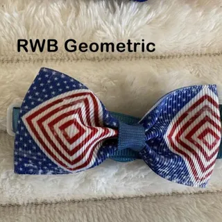 Photo of Pet Dog Cat Geometric Bow Ties USA 4th of July 250th Independence Day NEW