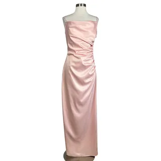Photo of Laundry by Shelli Segal Pink Evening Column Gown Satin Ruched Long Dress Size 8