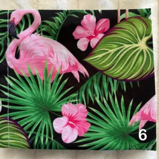 Photo of Pet Dog Cat Bandanas Medium Tropical Theme Fruit Flamingo Hibiscus NEW
