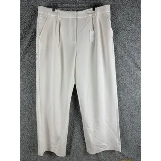 Photo of Abercrombie The A&F Sloane Tailored Wide Leg Pant Cream NWT Size 34